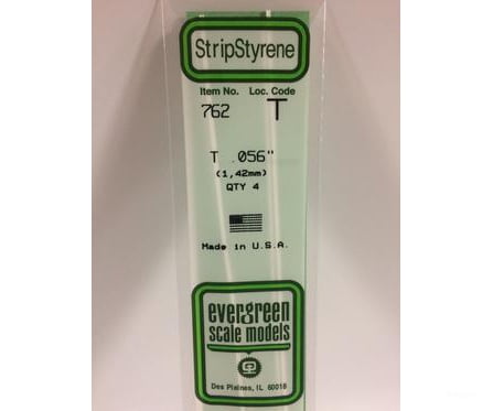 Evergreen 762 14 T Channels 1.42 Mm (4Pcs) Scratch Building Supplies