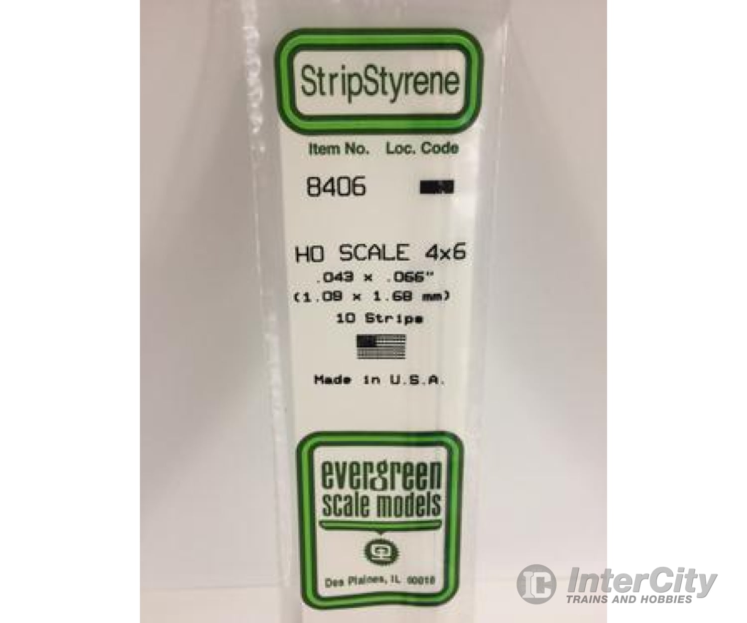 Evergreen 8406 Ho Strips-4X6 (10/Pk) Scratch Building Supplies