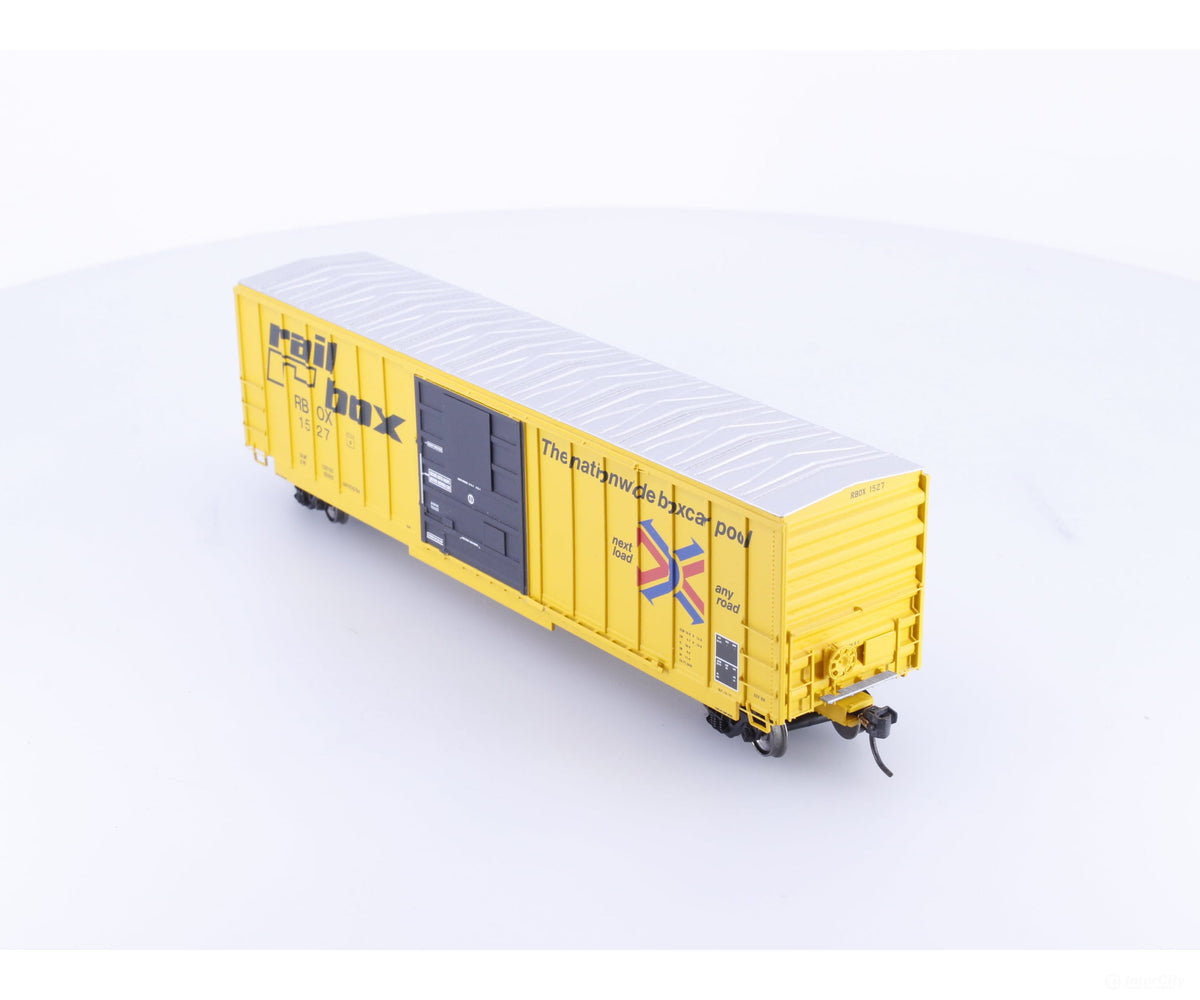 ExactRail EE-1602-3 HO Evans 5277 Single Door Boxcar Railbox (RBOX) 1527 - Freight Cars