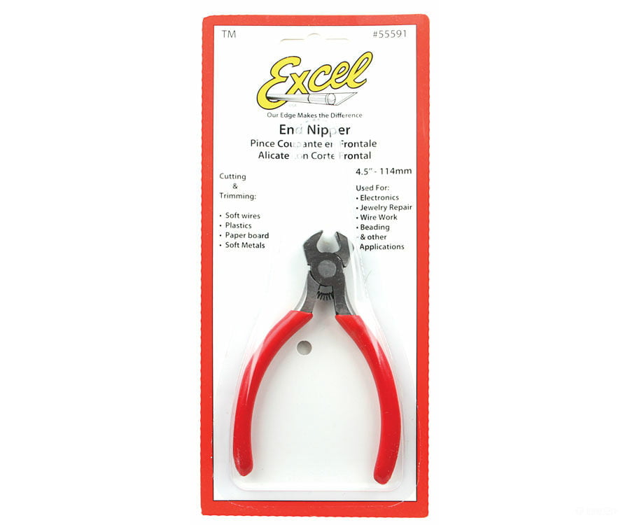 Excel 55591 Spring Loaded Soft Grip Pliers -- 4-3/16 End Nipper Carded Tools