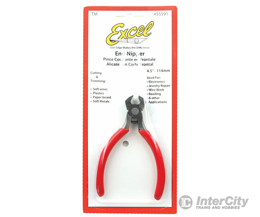 Excel 55591 Spring Loaded Soft Grip Pliers -- 4-3/16 End Nipper Carded Tools