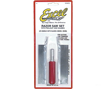 Excel 55670 Razor Saw Set -- Handle W/2 Blades Carded Tools