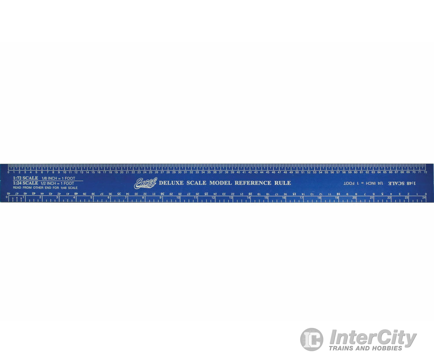 Excel 55779 Scale Model Rulers -- Deluxe Reference Rule; 12 Blue Tempered Anodized Aluminum Tools