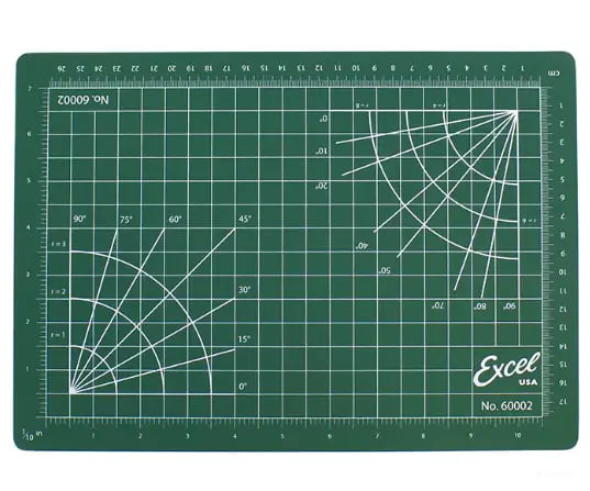 Excel 60002 8.5 X 12 Self Healing Cutting Mat - Double Sided Green Tools