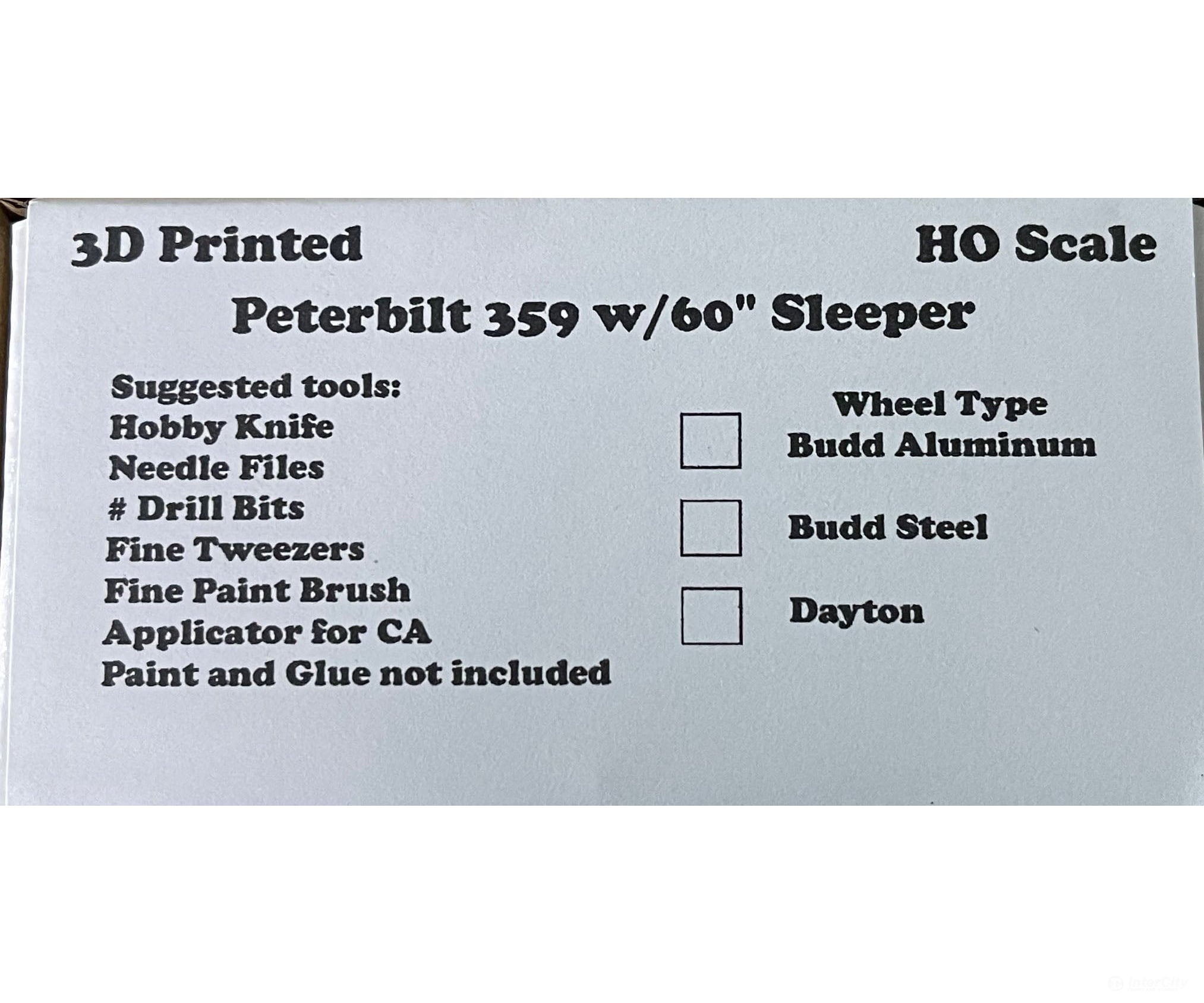 F&M Models Ho Hopb60 - 01 359 Peterbilt Truck W. 60’ Sleeper (Resin Kit) Cars & Trucks