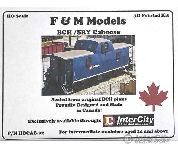 F&M Models HO-Scale BC Hydro/SRY Caboose - Highly Detailed Resin Kit Freight Cars