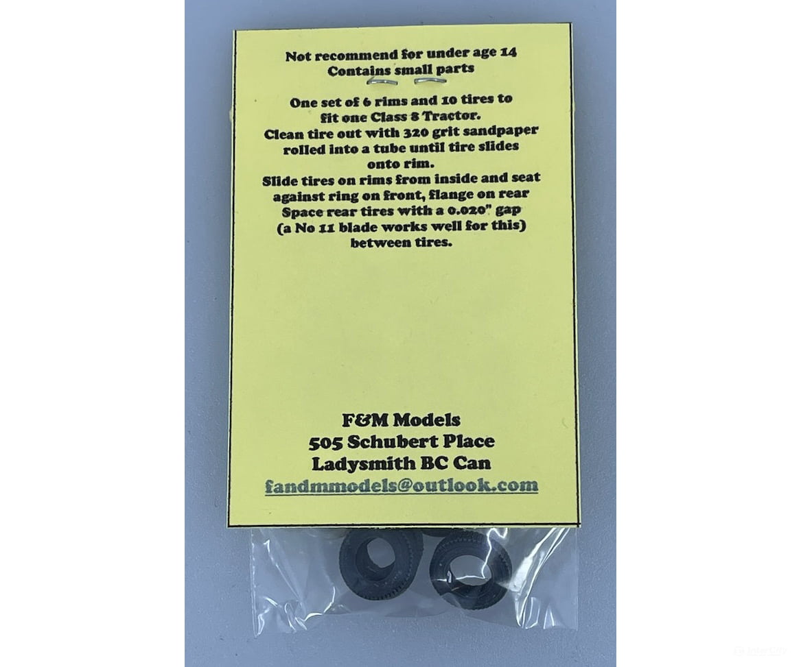 F&M Models HO Scale WS-03 22.5 Dayton Rims and Tires for F&M Trucks - Cars & Trucks