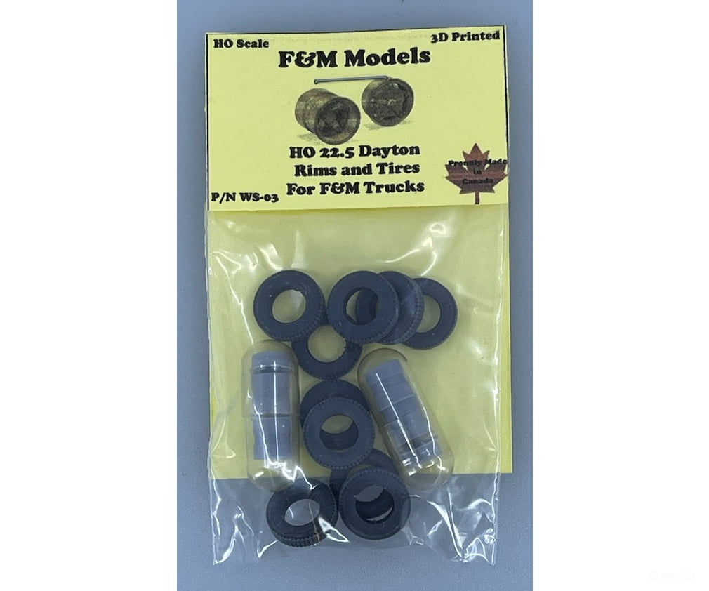 F&M Models HO Scale WS-03 22.5 Dayton Rims and Tires for F&M Trucks - Cars & Trucks