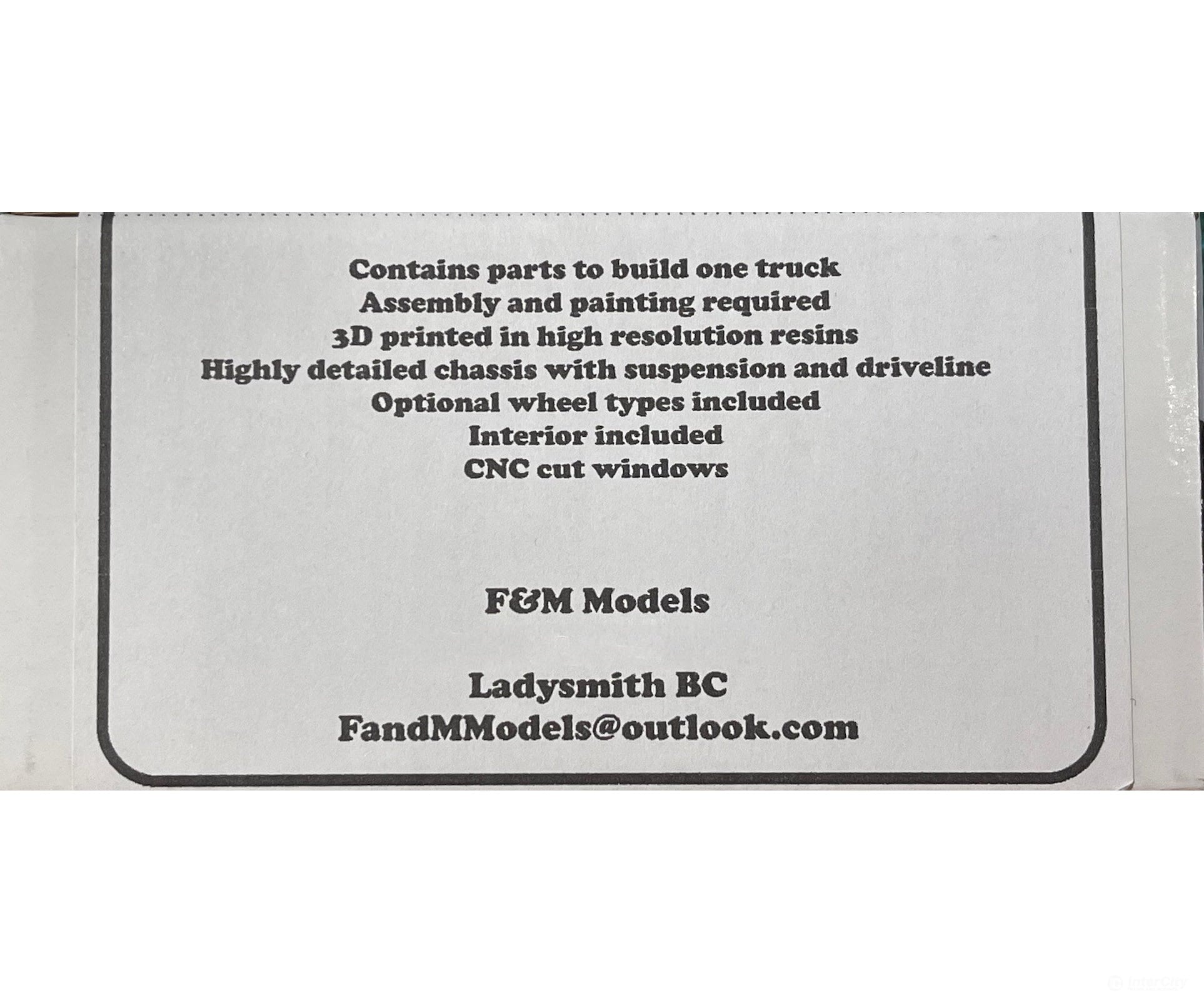 F&M Models N-Scale NPB-01 Peterbilt 369 Truck with 36’’ Sleeper Cab (Resin Kit) Cars & Trucks