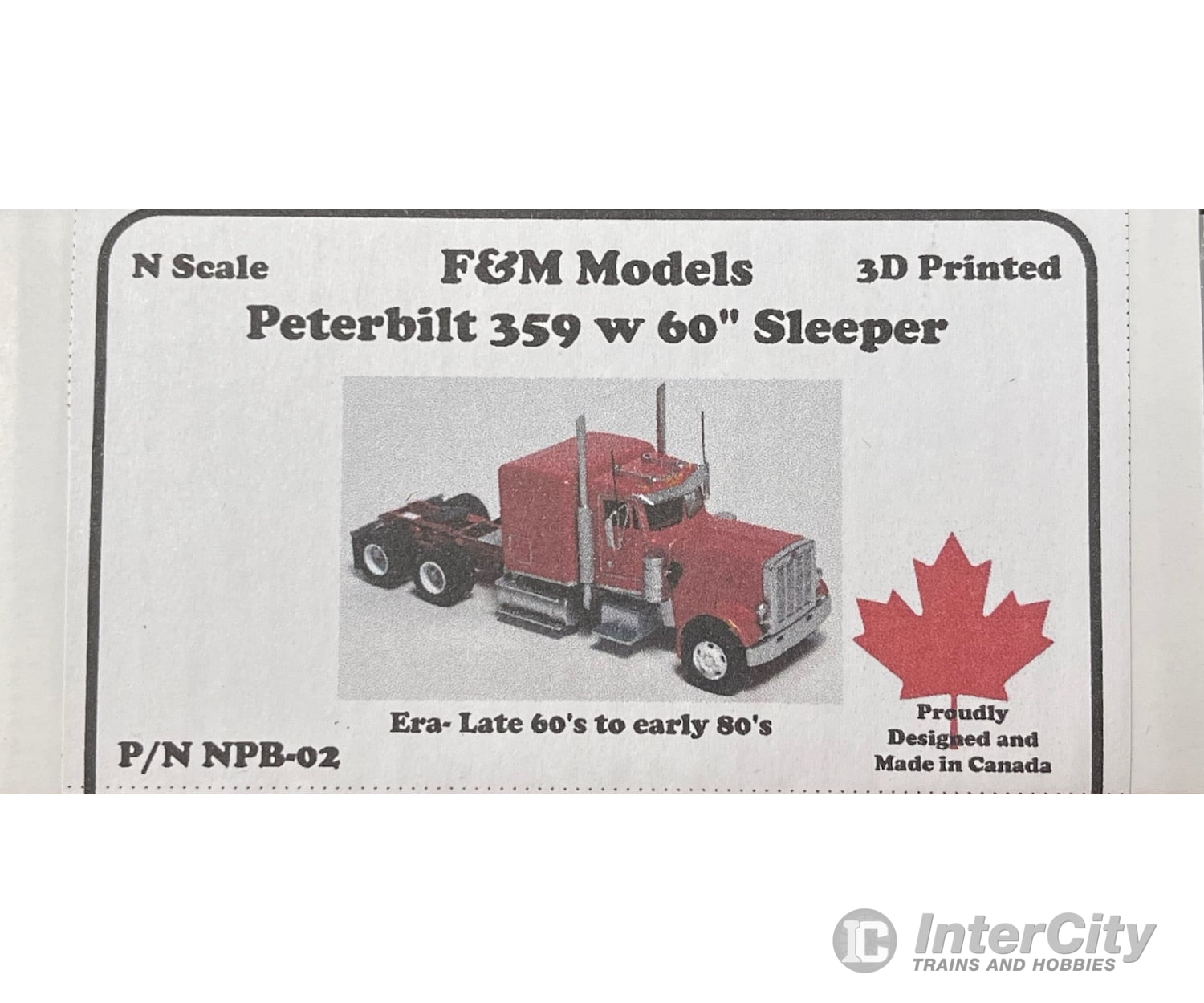 F&M Models N-Scale NPB-02 Peterbilt 369 with 60’’ Sleeper Cab Truck (Resin Kit) Cars & Trucks