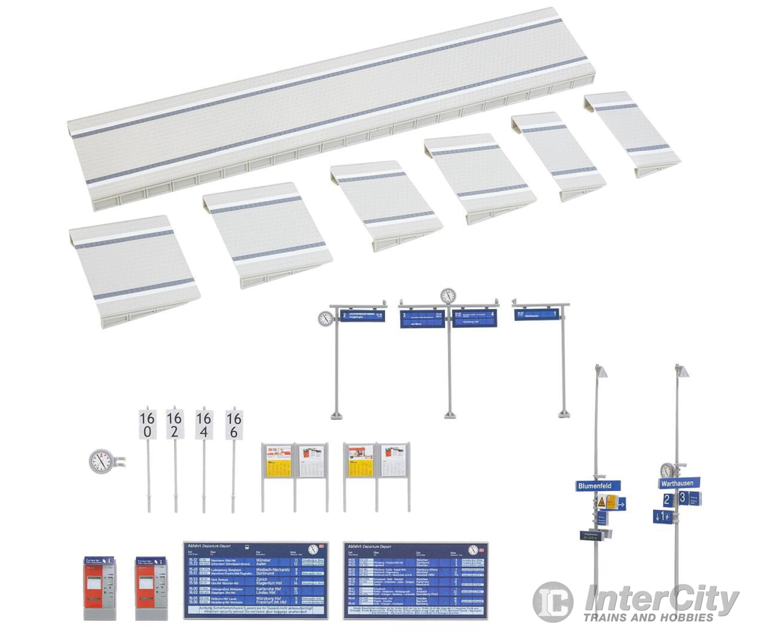 Faller 120202 Ho Modern Platform Plate With Accessories Structures