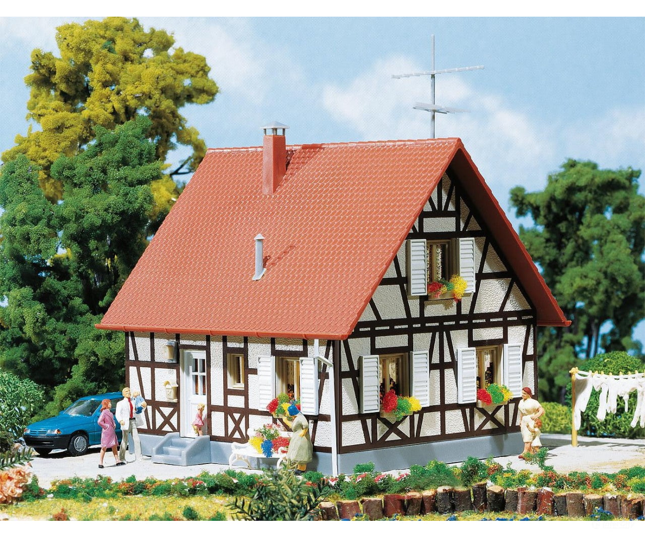 Faller 130222 Ho Family Home With Timber Framing Structures