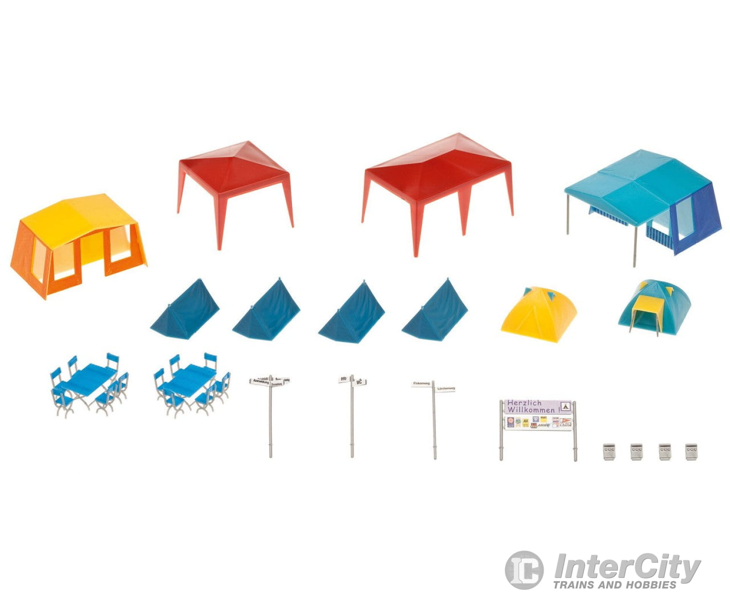 Faller 130504 Ho Set Of Camping Tents Structures