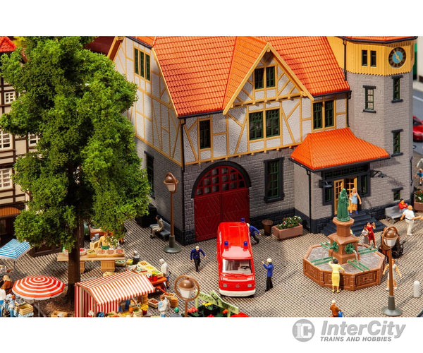 Faller 130649 Ho Town Hall With Fire Brigade Garage Structures