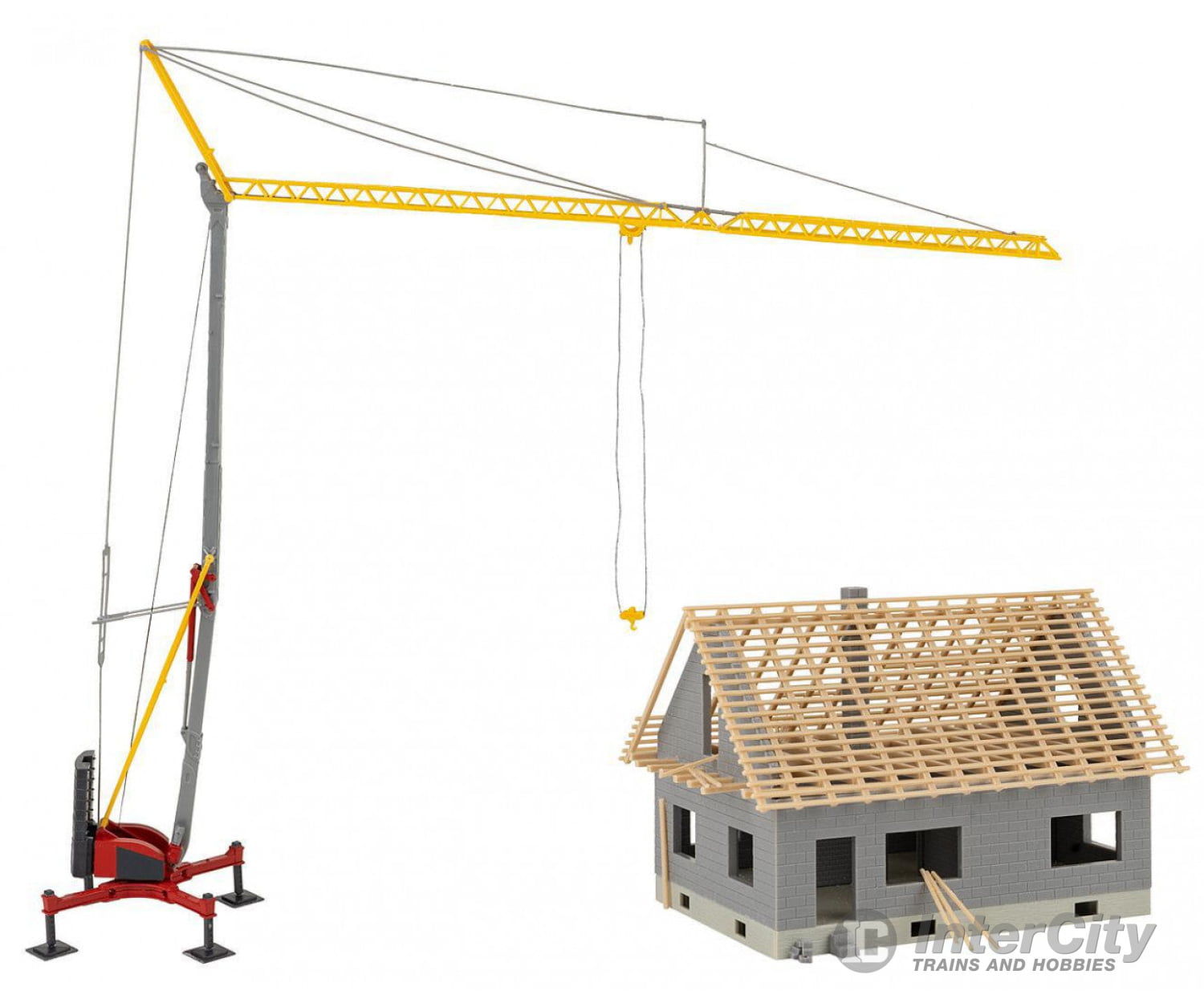 Faller 130658 Ho House Under Construction With Crane Structures