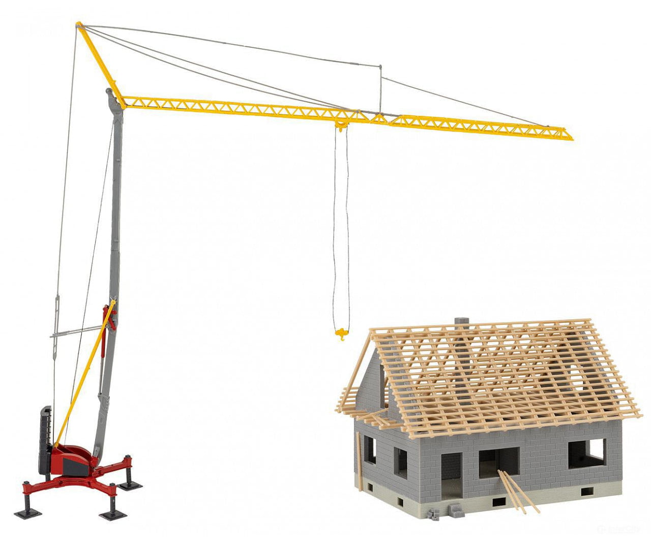 Faller 130658 Ho House Under Construction With Crane Structures