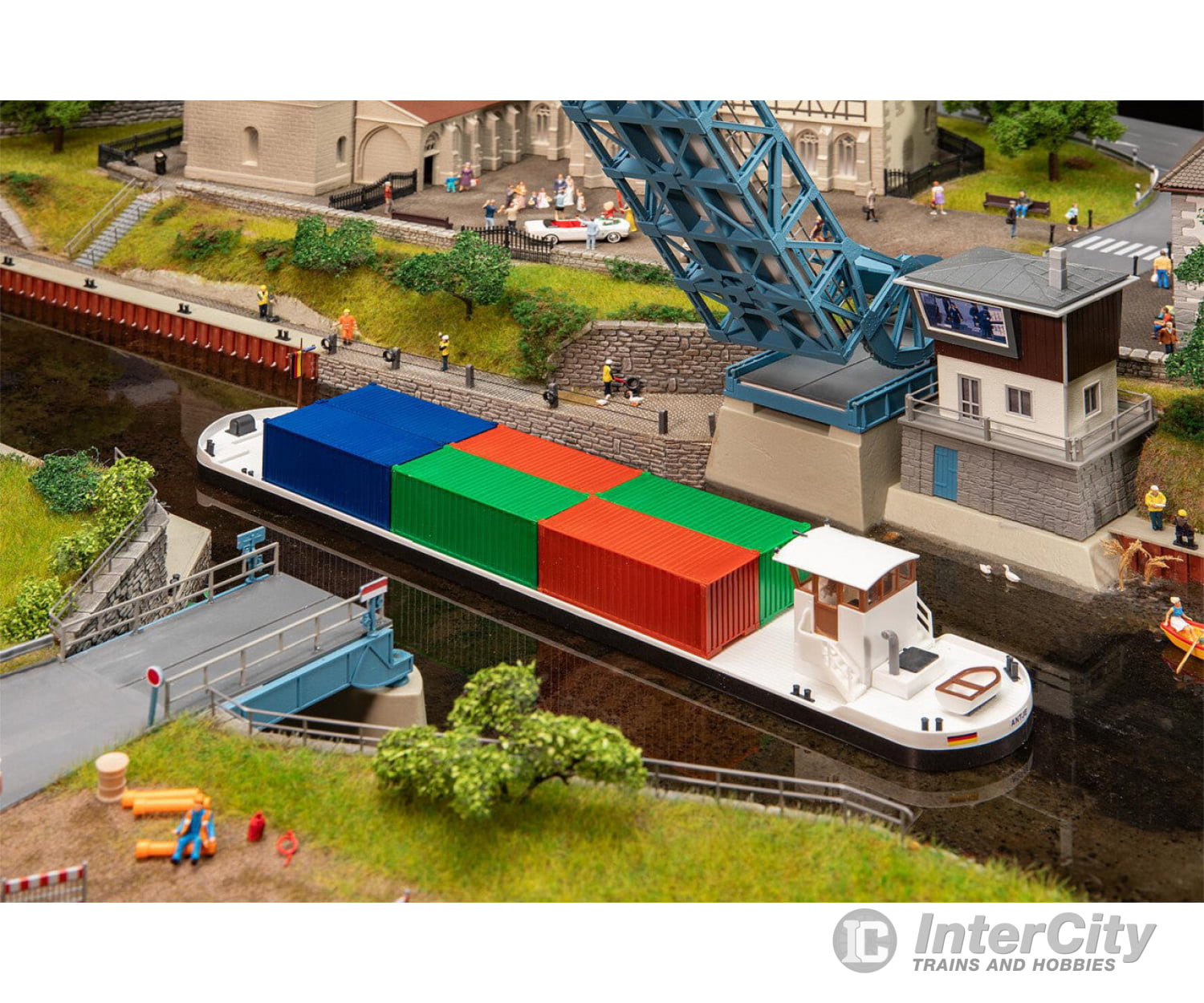 Faller 131013 Ho River Freighter With Containers Structures