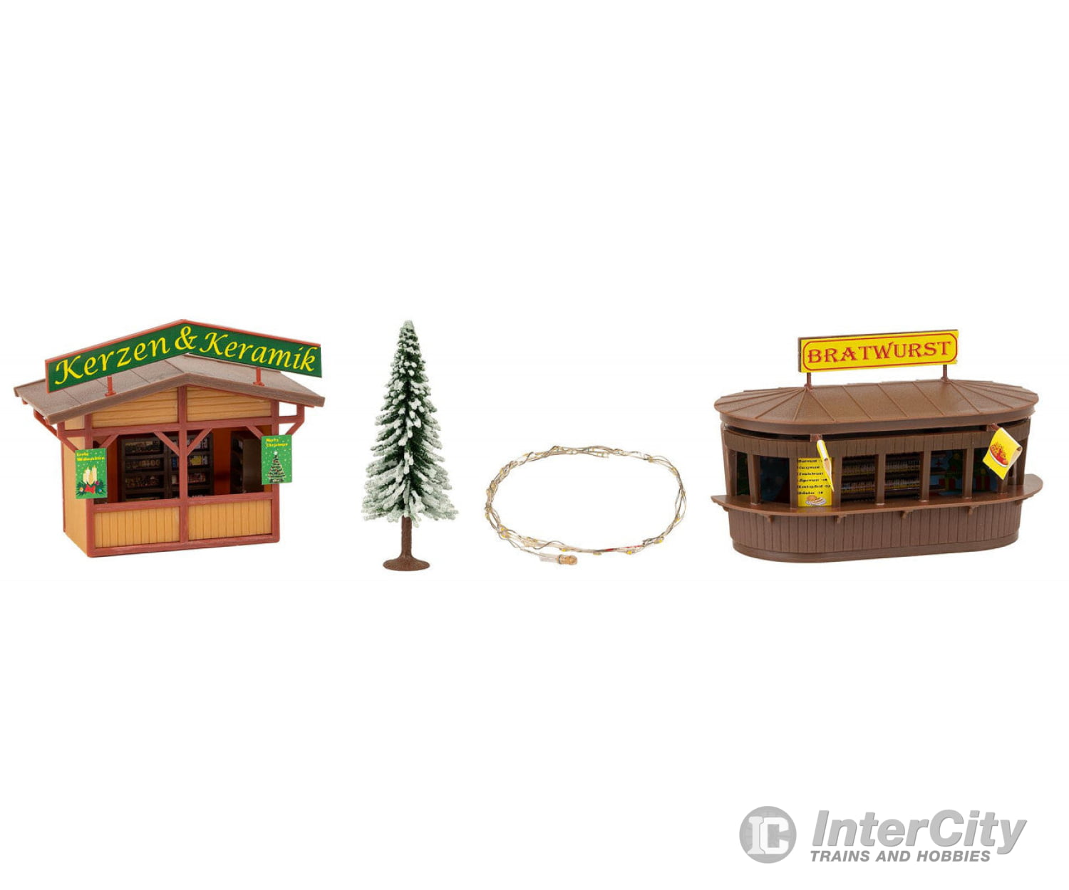 Faller 134002 Ho 2 Christmas Market Stands With Illuminated Tree Structures