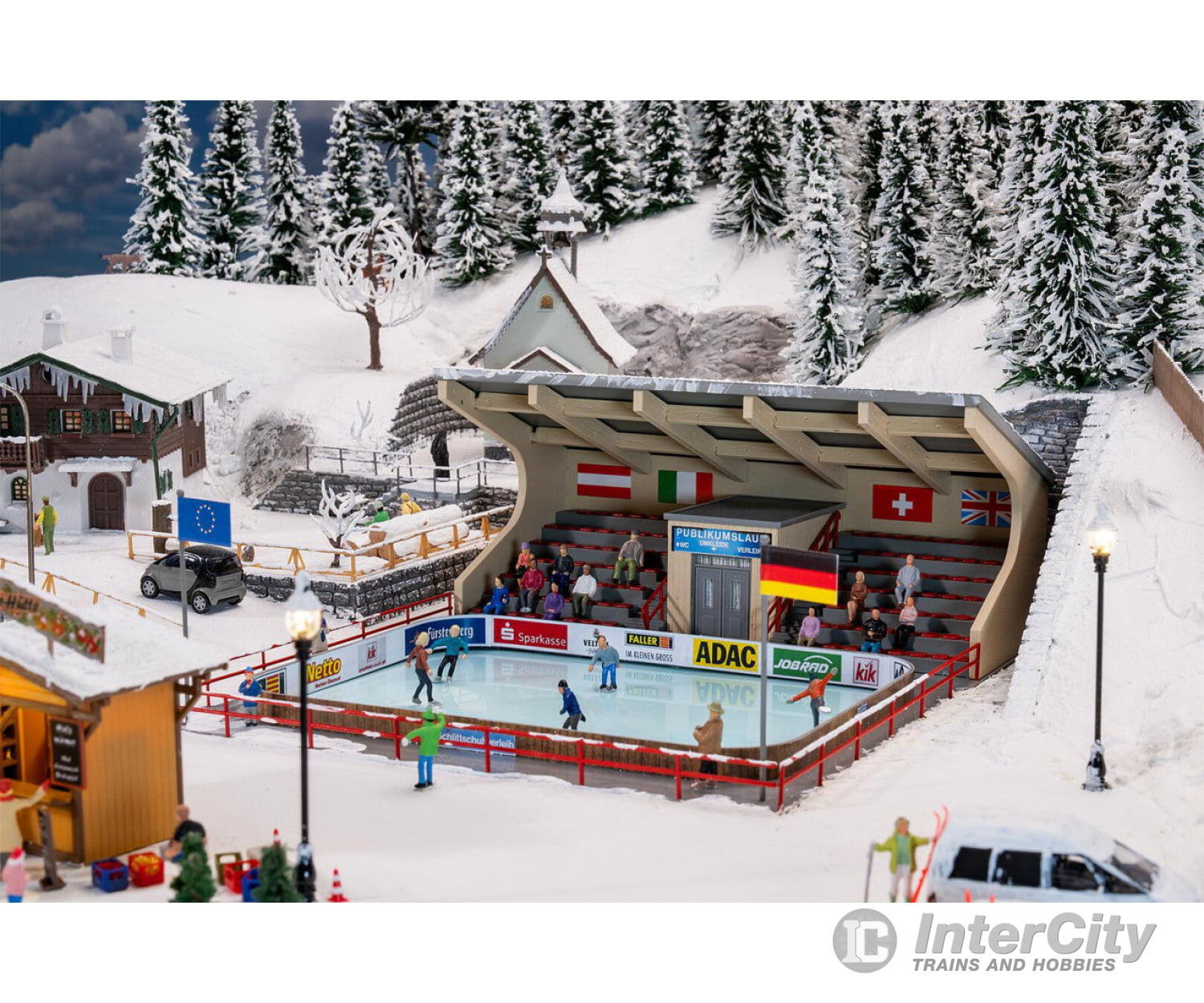 Faller 134005 Ho Artificial Ice Rink With Moving Figures Structures