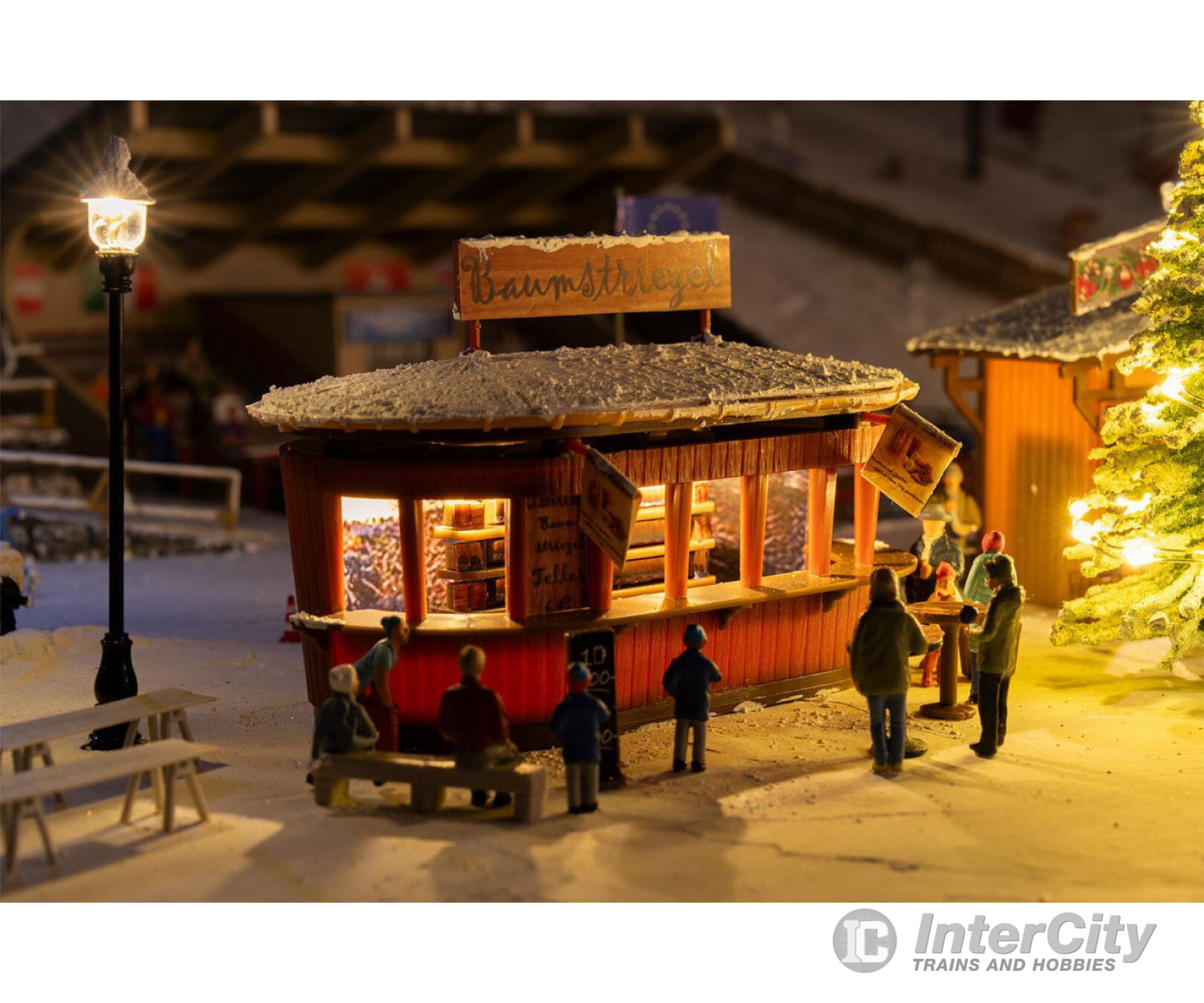 Faller 134006 Ho 2 Christmas Market Stalls With Illuminated Tree Structures