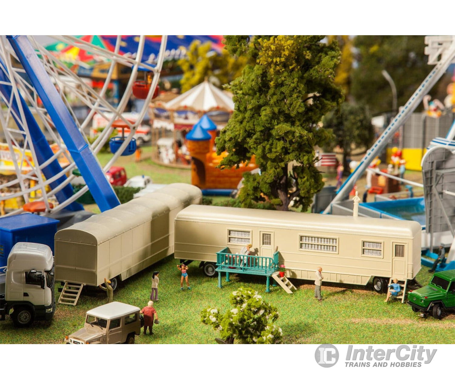 Faller 140481 Ho Set Of Funfair Caravans Ii Structures