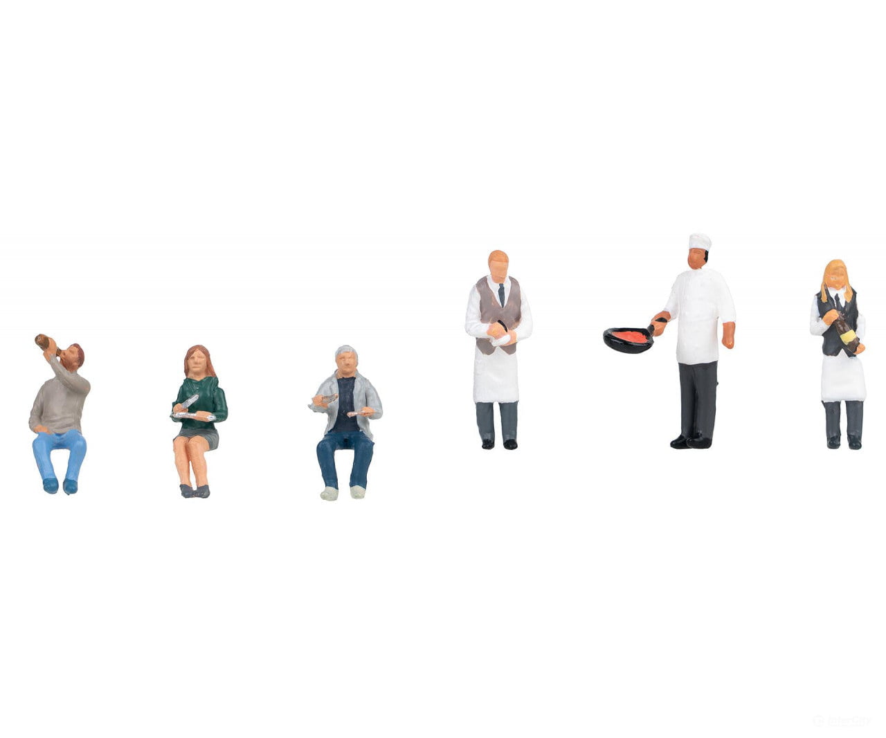 Faller 151704 Ho Waiters And Restaurant Visitors Figures