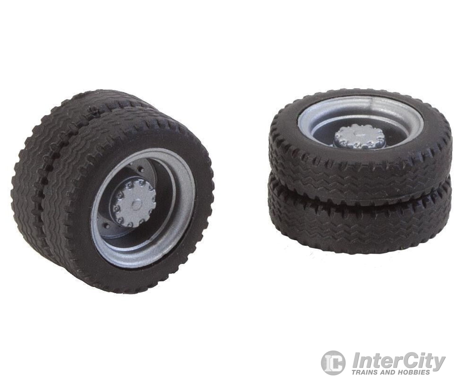 Faller 163103 Ho 2 Wheels (Twin Tyres) Nq Tyres And Rims For Lorries / Various Buses Parts