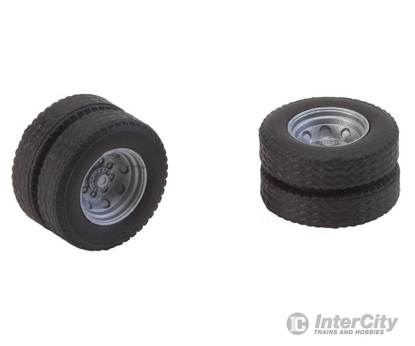 Faller 163112 Ho 2 Wheels (Twin Tyres) Tyres And Rims For Fire Brigade Parts