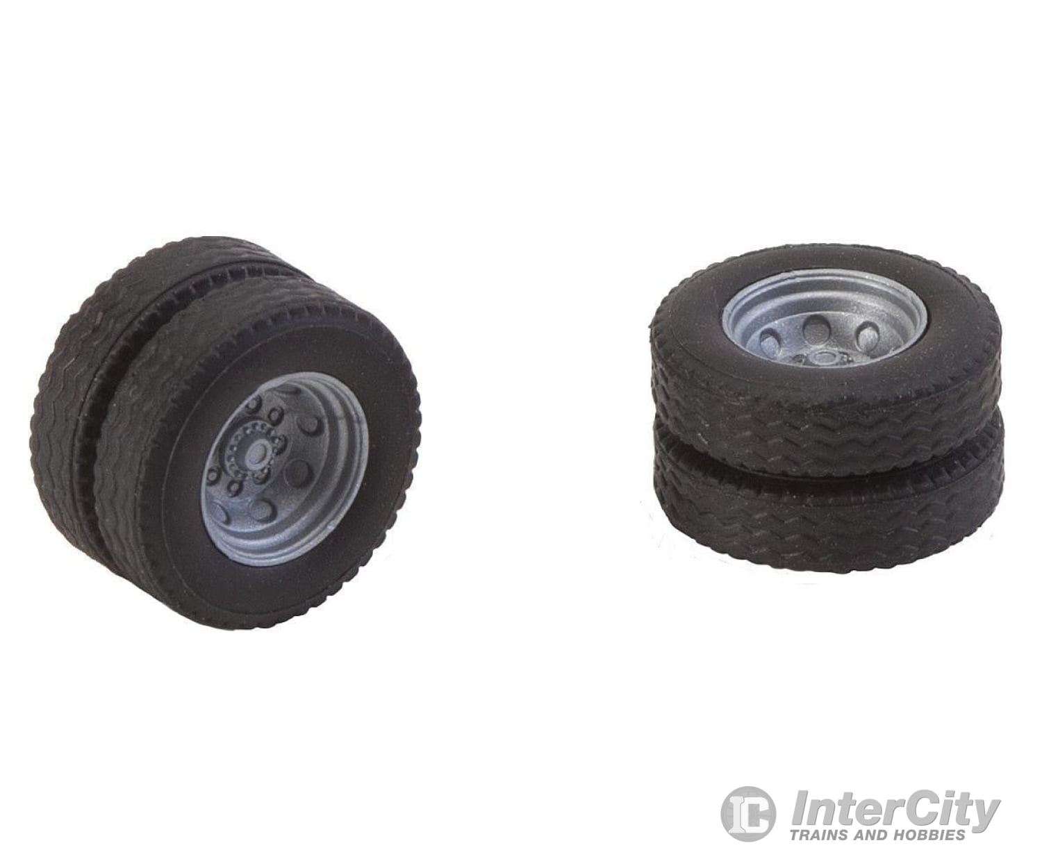 Faller 163112 Ho 2 Wheels (Twin Tyres) Tyres And Rims For Fire Brigade Parts