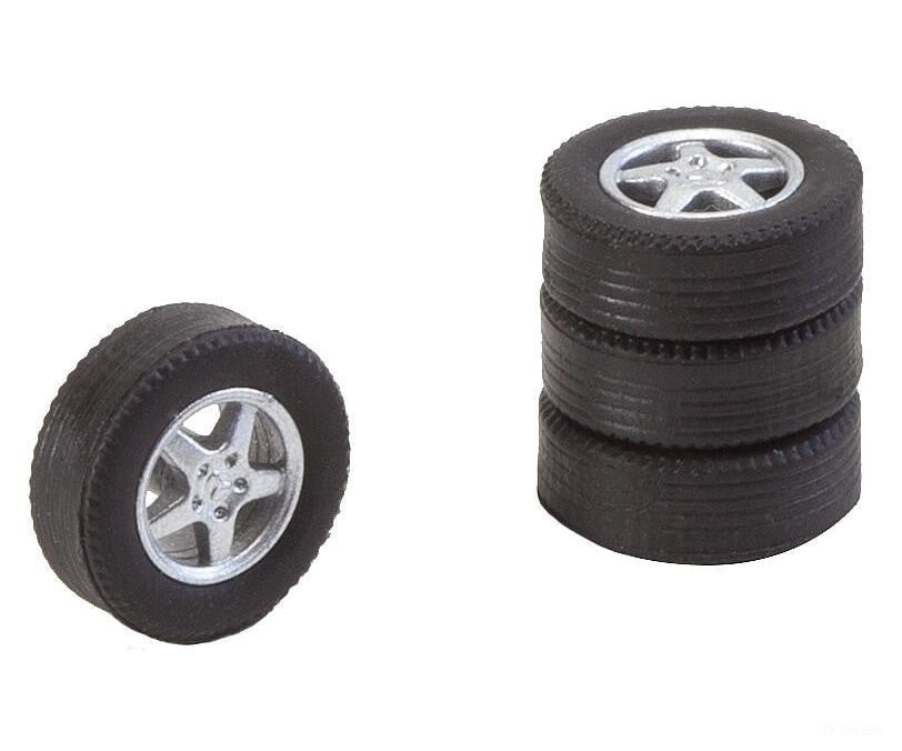 Faller 163114 Ho 4 Tyres And Rims For Passenger Cars Large / Tourist Train Parts