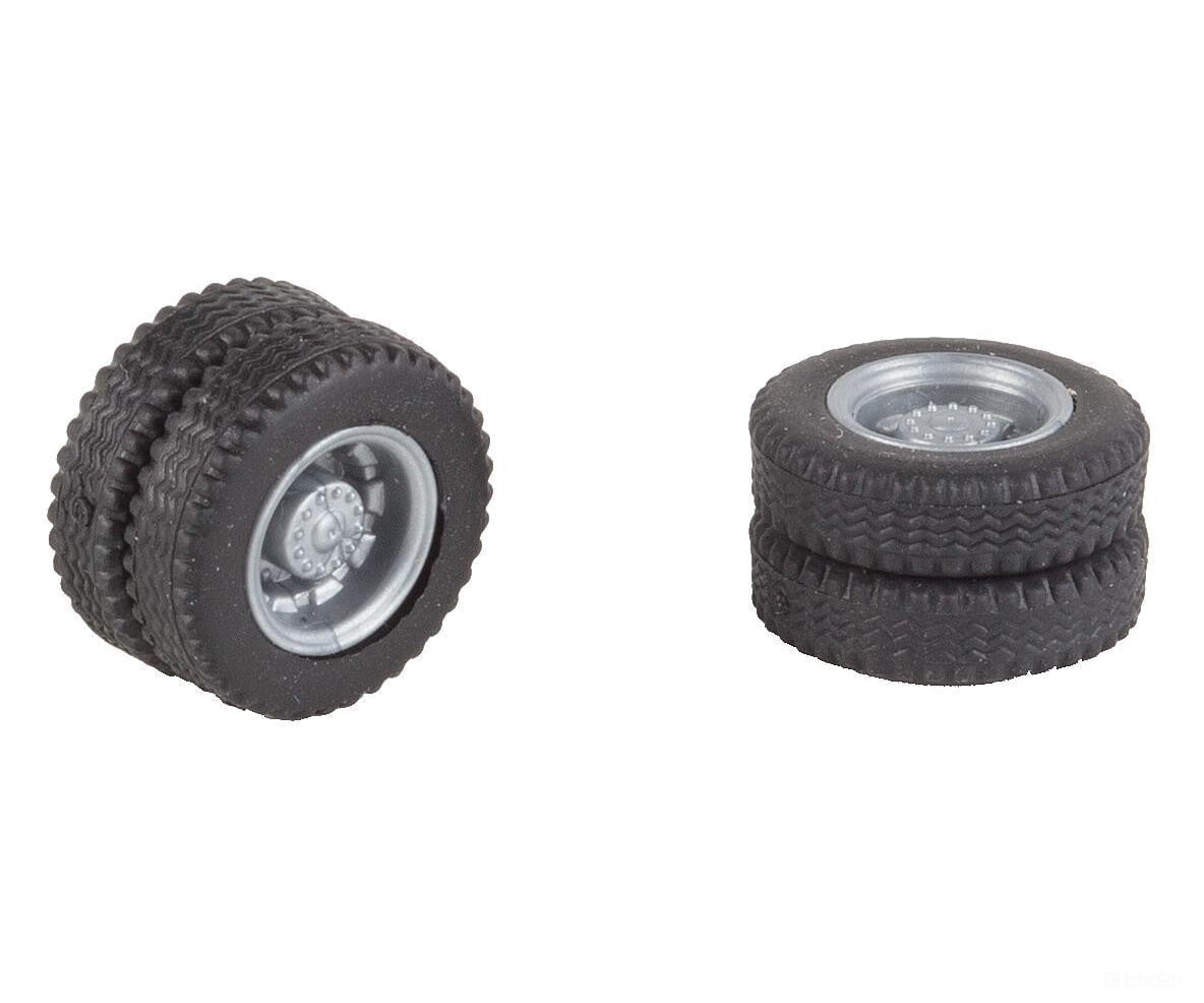 Faller 163115 Ho 2 Complete Wheels (Rear Axis) For Bus Mb Citaro Parts