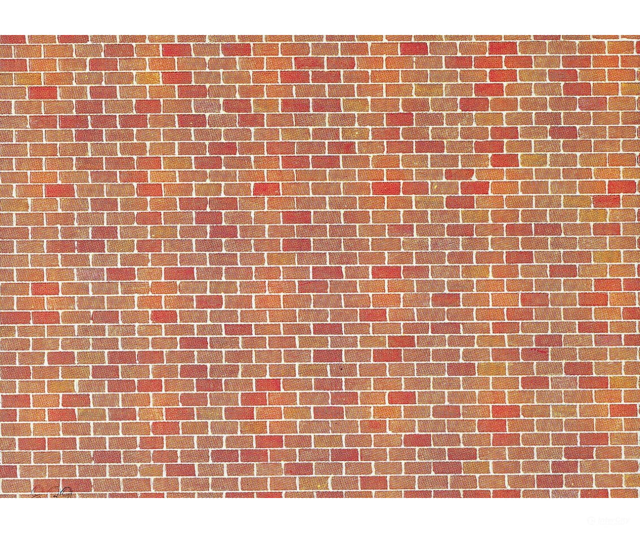 Faller 170608 Ho Wall Card Red Brick Other Scenery