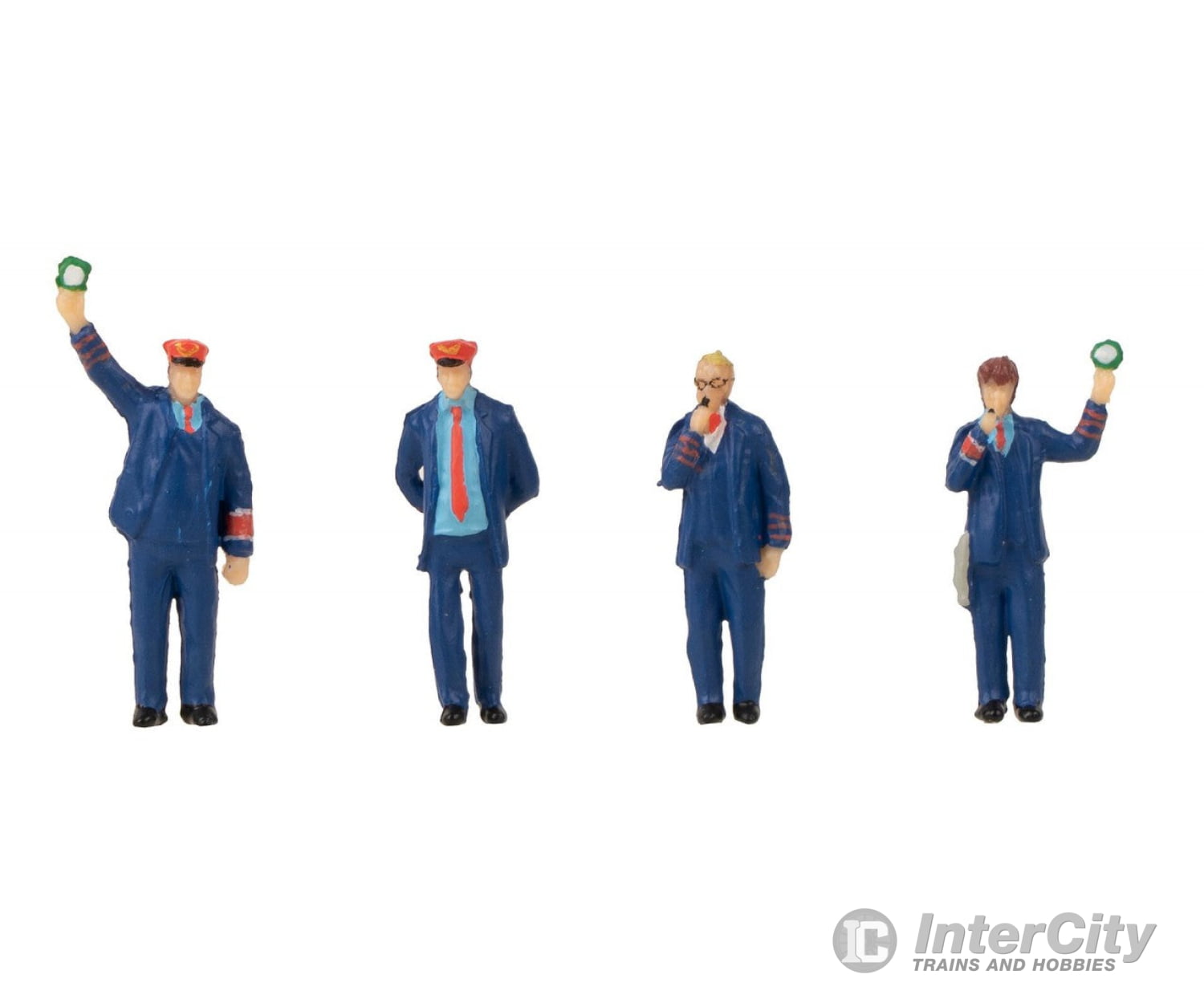 Faller 180237 Ho Railway Staff & Conductor Whistle Figurine Set With Mini Sound Effect Figures