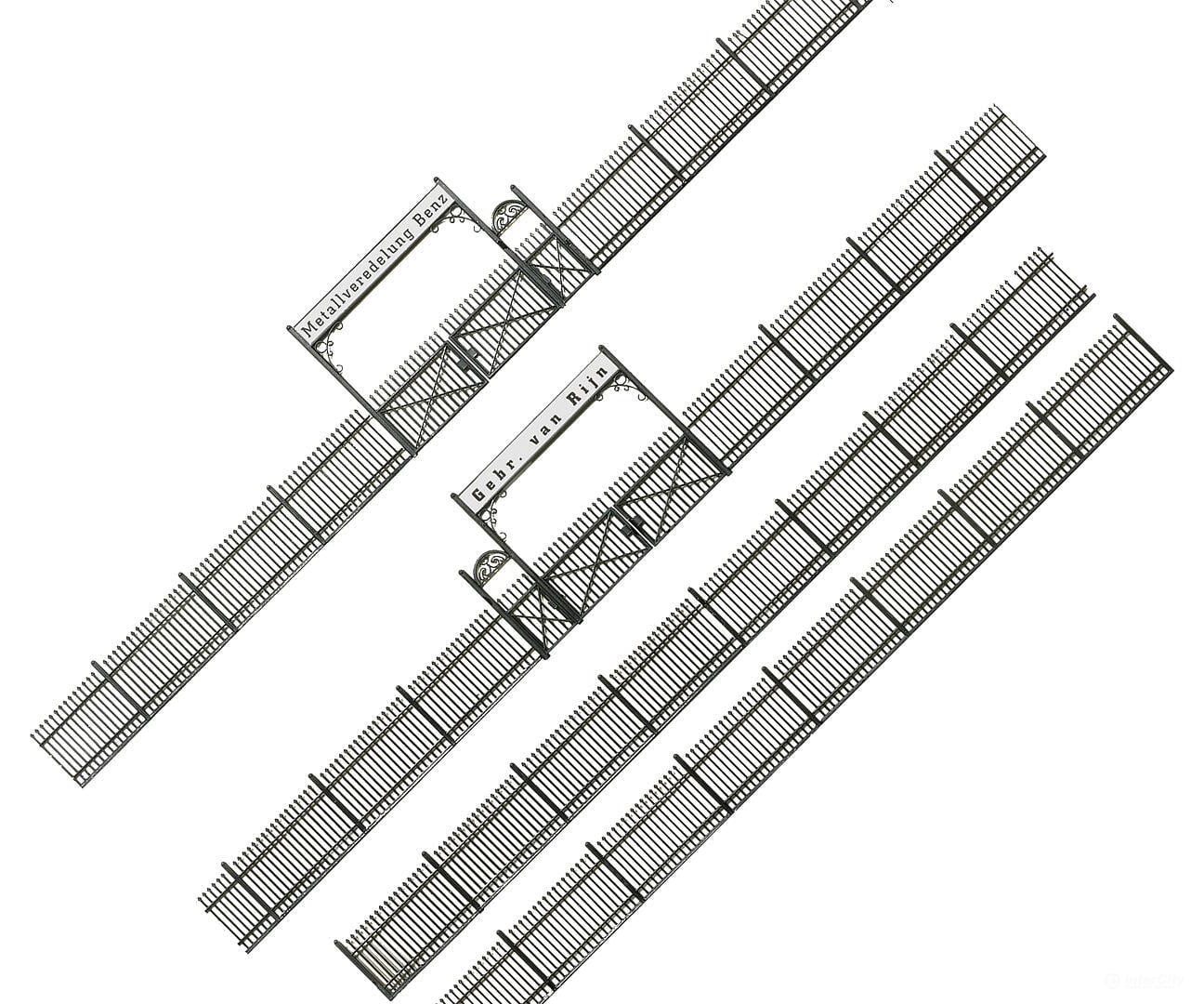 Faller 180412 Ho Iron Fence With Gate 1046 Mm Scenery Details