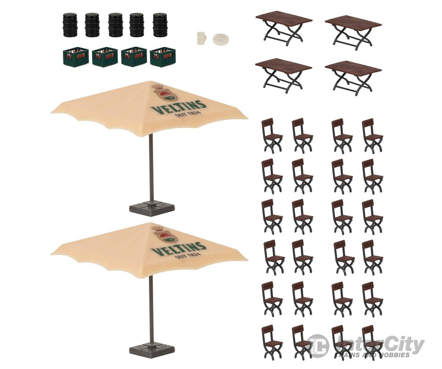 Faller 180437 Ho Veltins Beer Garden Set Scenery Details