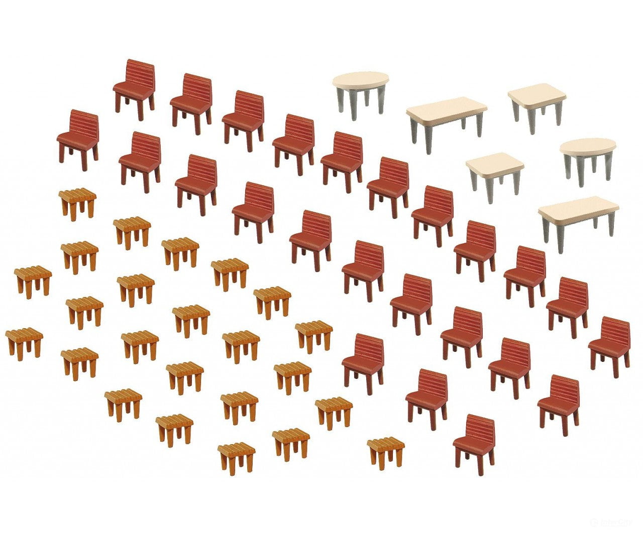 Faller 180438 Ho 7 Tables And 48 Chairs Scenery Details
