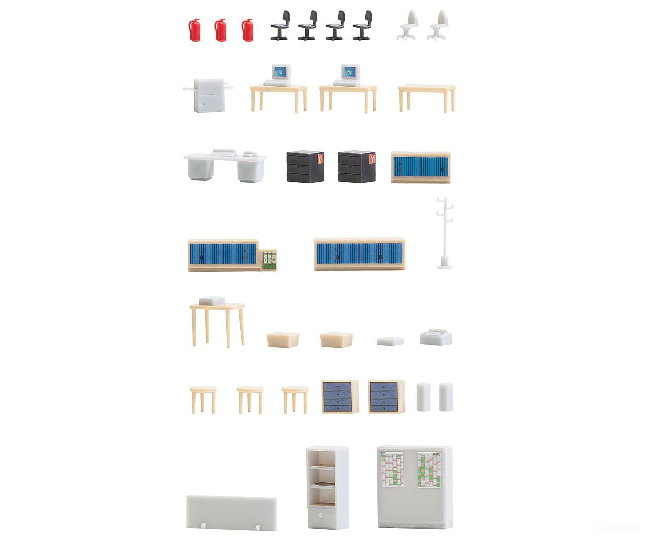 Faller 180454 Ho Office Furnishings Scenery Details