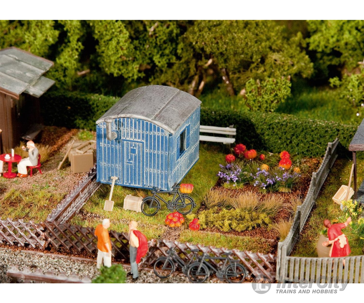 Faller 180490 Ho Allotments With Contractor’s Trailer Scenery Details