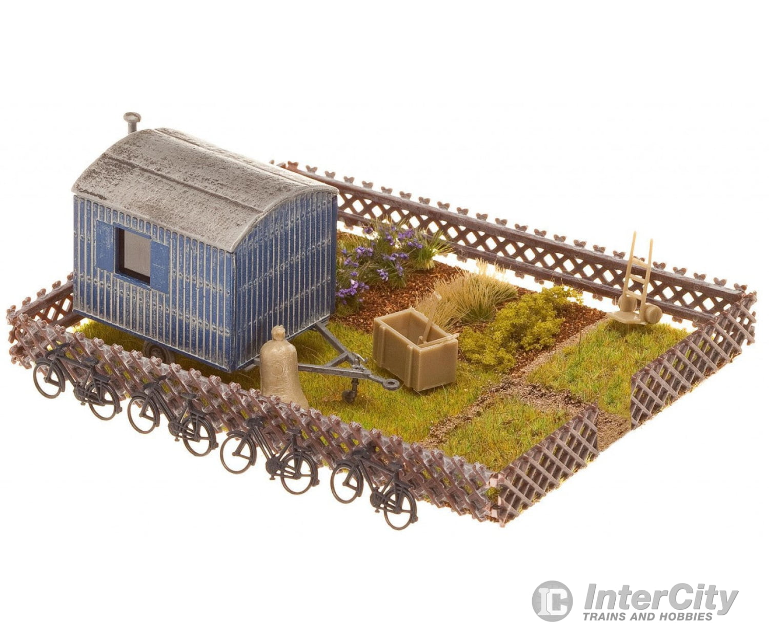 Faller 180490 Ho Allotments With Contractor’s Trailer Scenery Details