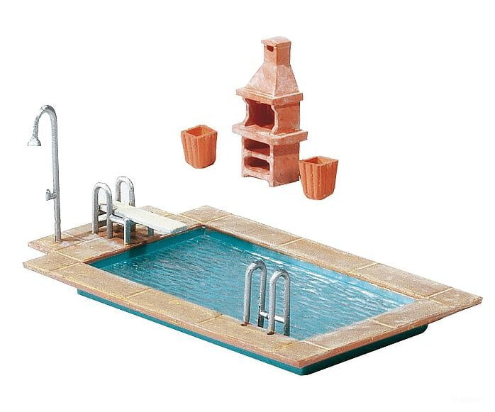 Faller 180542 Ho Swimming Pool And Utility Shed Scenery Details