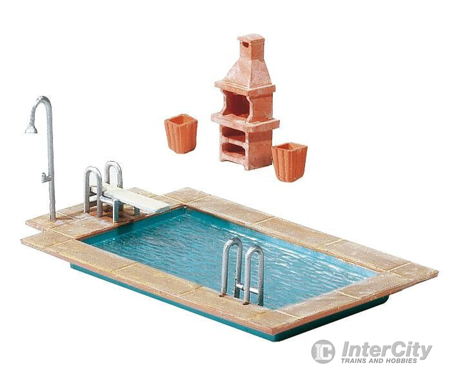 Faller 180542 Ho Swimming Pool And Utility Shed Scenery Details