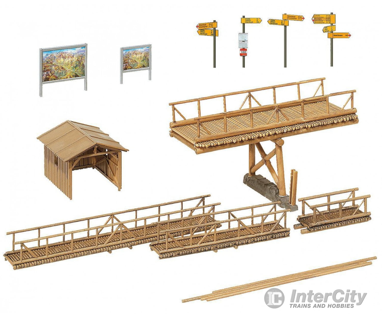 Faller 180548 Ho Rambling Itinerary Accessories Scenery Details