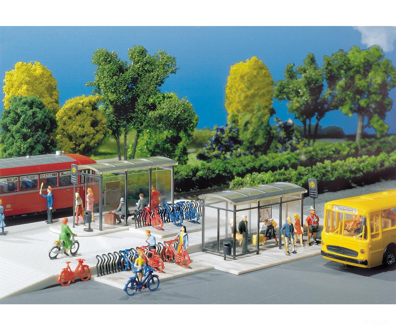 Faller 180553 Ho City Compact Halts Scenery Details