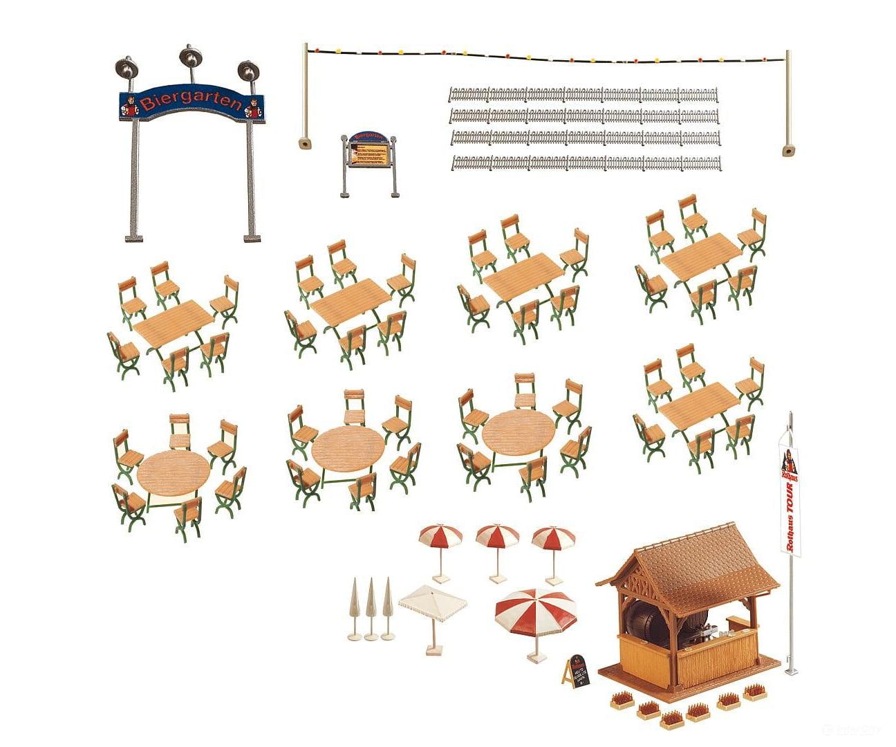 Faller 180564 Ho Beer Garden Scenery Details