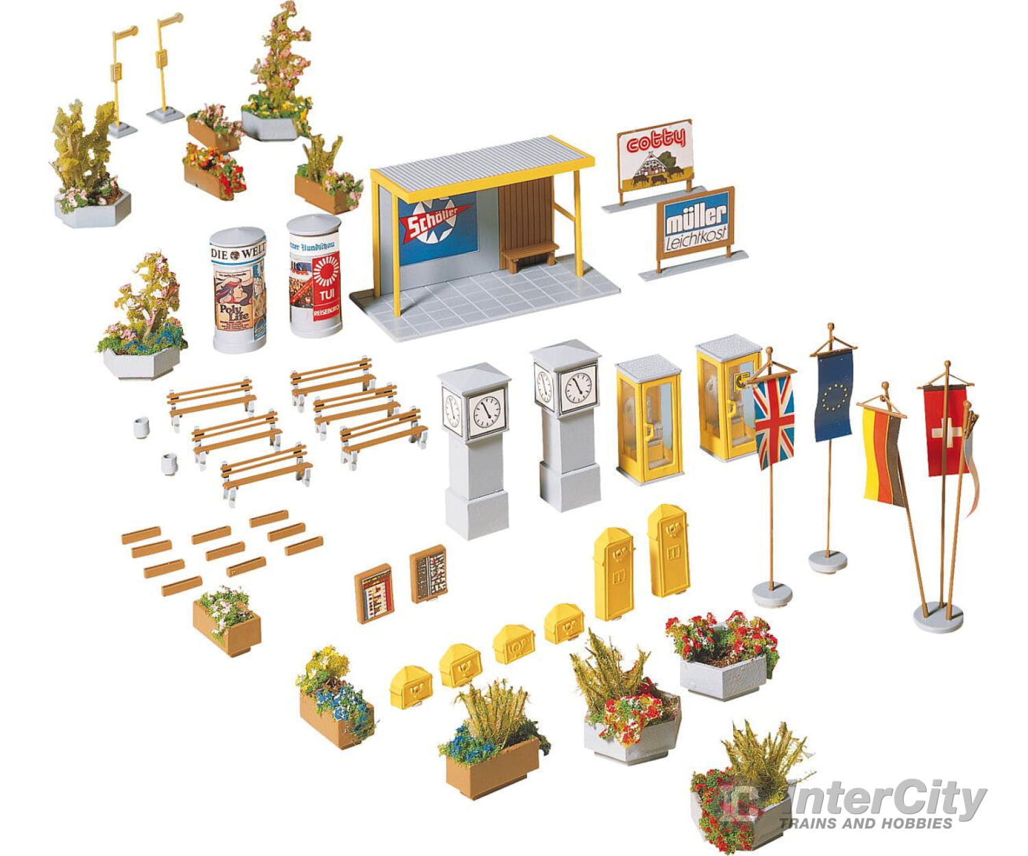 Faller 180585 Ho Town Accessories Scenery Details