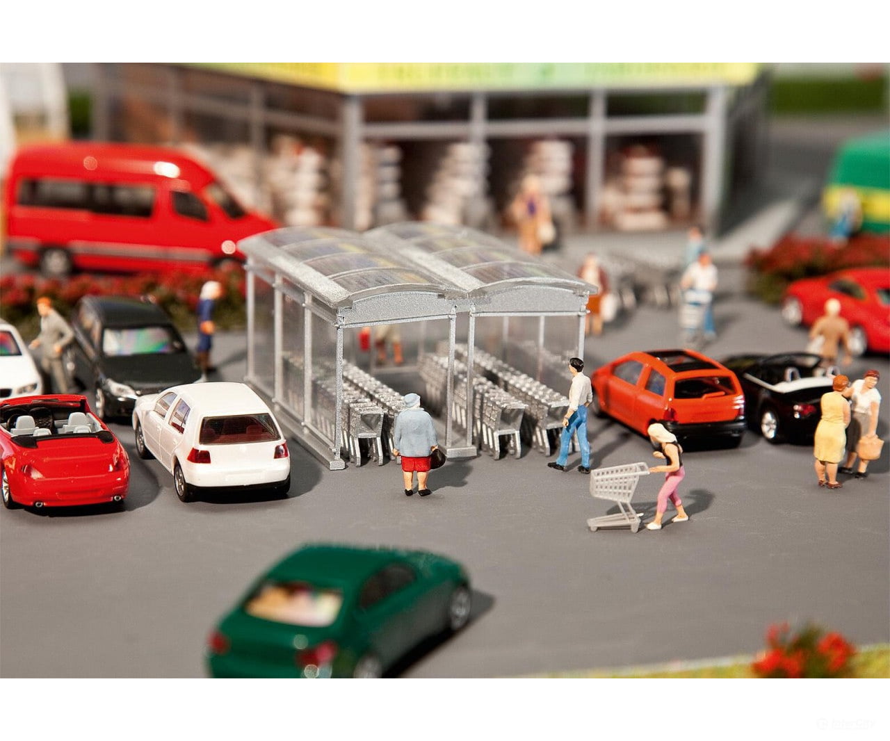Faller 180606 Ho Modern Shopping Cart Roofing Scenery Details