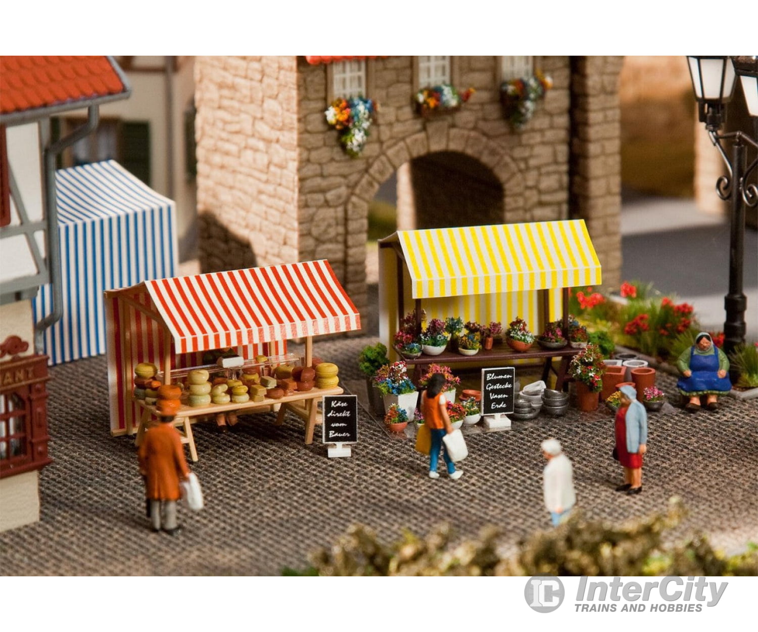 Faller 180614 Ho Flower And Cheese Stand Scenery Details