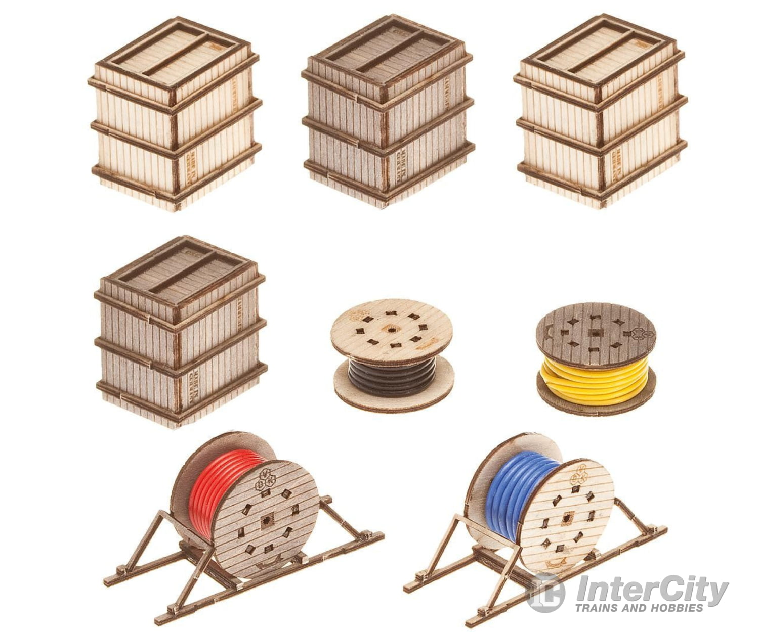 Faller 180617 Ho Transport Boxes And Cable Rolls Scenery Details