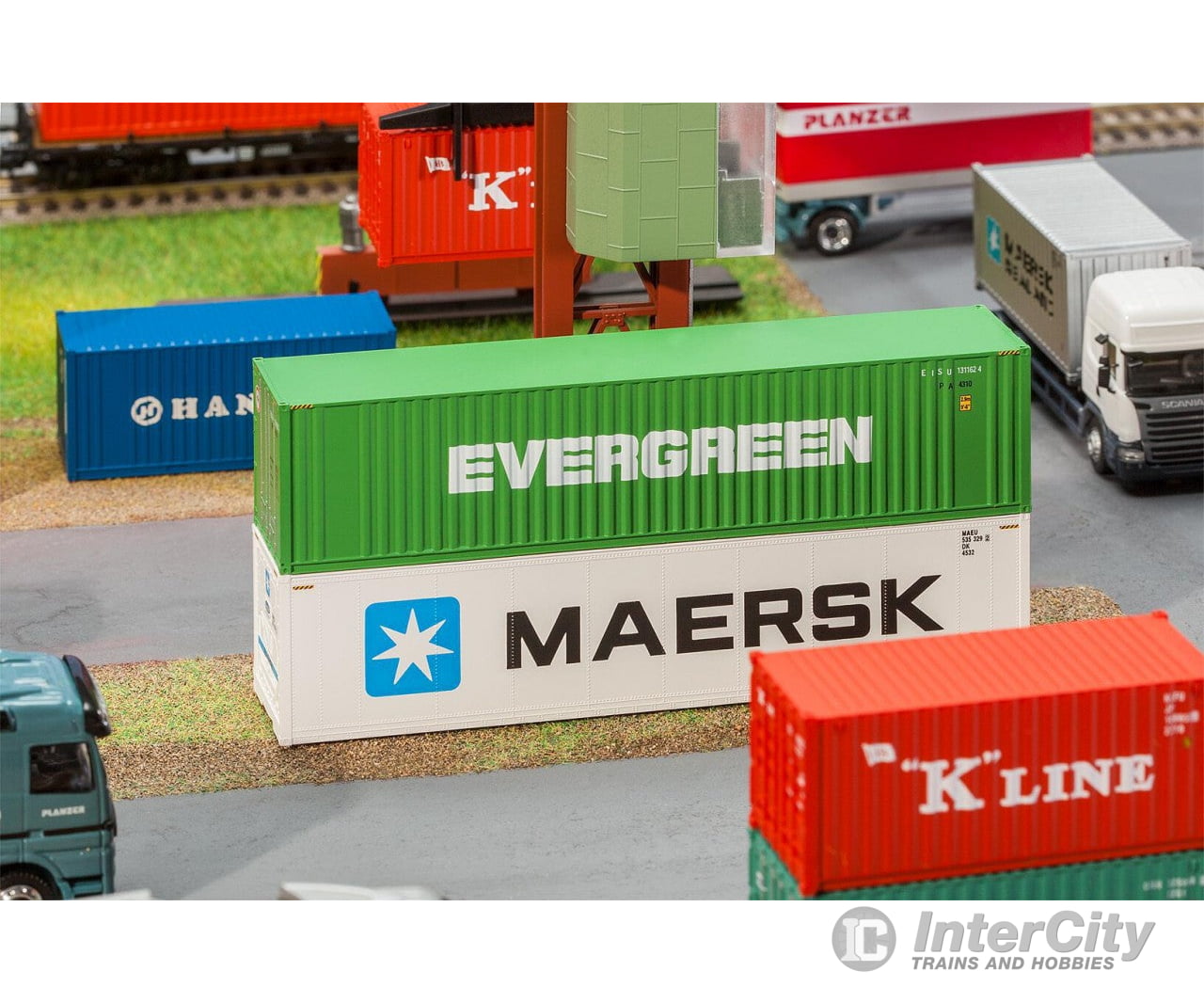 Faller 180846 Ho 40’ Hi-Cube Container Evergreen Freight Loads & Containers