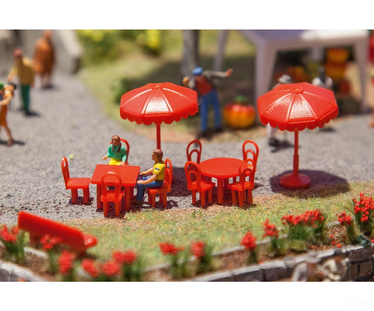 Faller 180910 Ho Sun Umbrellas Tables Benches Scenery Details